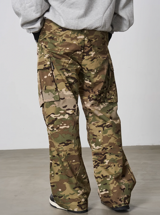 Harsh and Cruel Pleated Camo Cargo Trousers