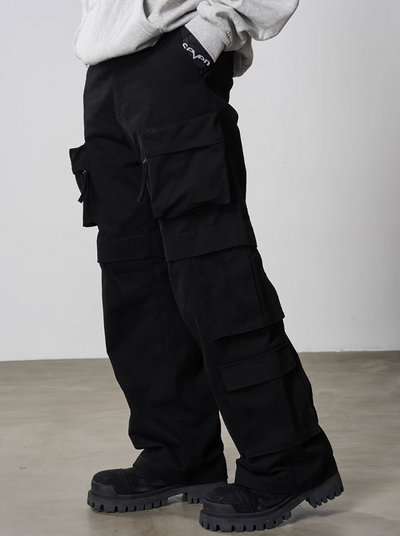 Harsh and Cruel 3D Multi Pocket Straight Trousers