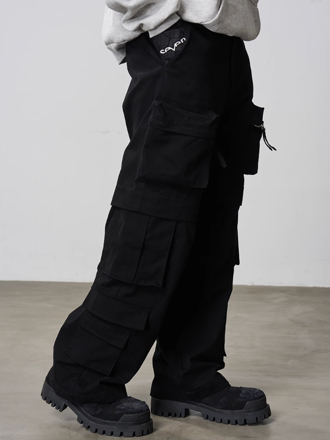 Harsh and Cruel 3D Multi Pocket Straight Trousers