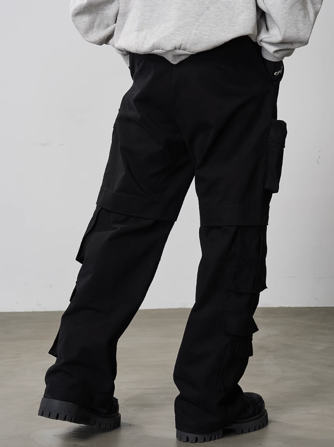 Harsh and Cruel 3D Multi Pocket Straight Trousers
