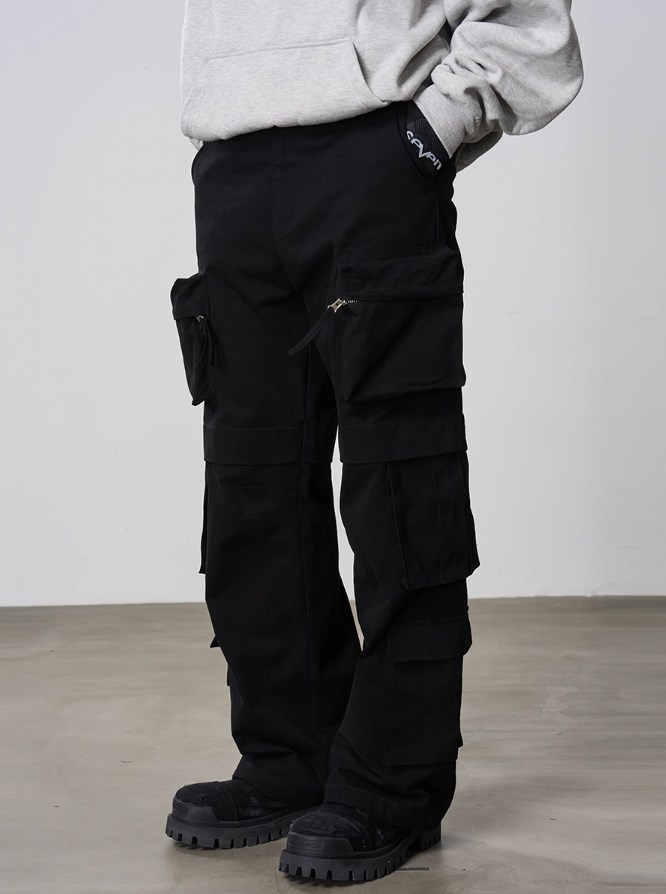 Harsh and Cruel 3D Multi Pocket Straight Trousers