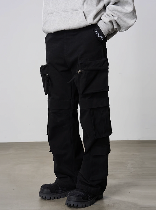 Harsh and Cruel 3D Multi Pocket Straight Trousers