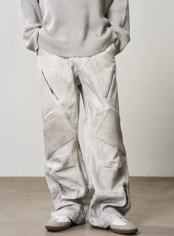 Harsh and Cruel Racing Embroidered Patchwork Trousers