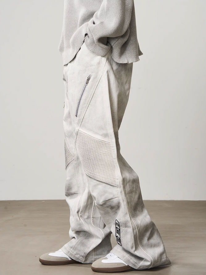 Harsh and Cruel Racing Embroidered Patchwork Trousers