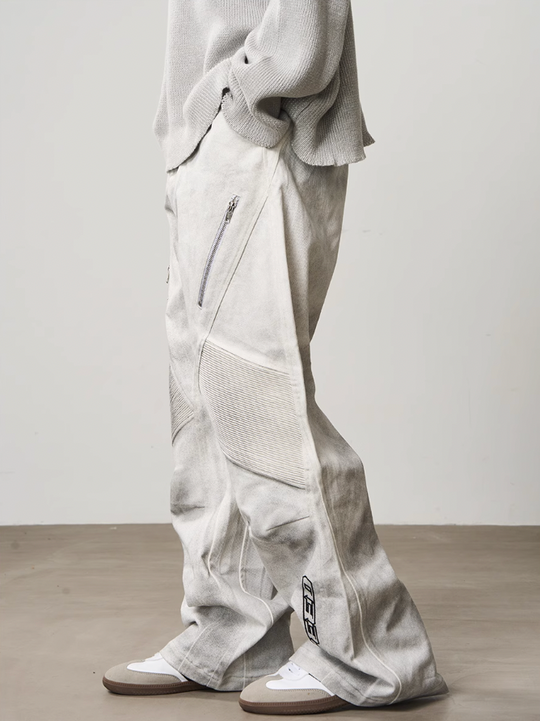 Harsh and Cruel Racing Embroidered Patchwork Trousers