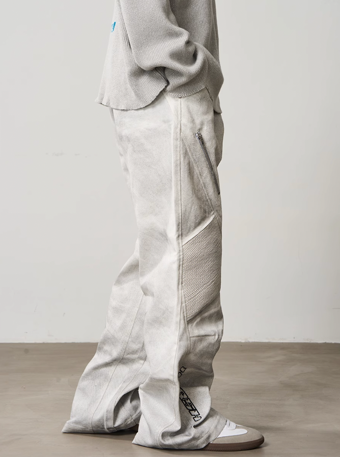 Harsh and Cruel Racing Embroidered Patchwork Trousers