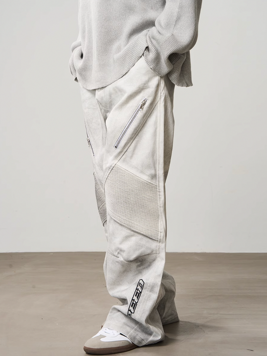 Harsh and Cruel Racing Embroidered Patchwork Trousers