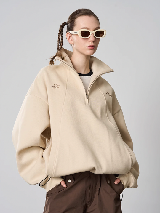 Harsh and Cruel Half Zip Stitched Pullover Sweatshirt