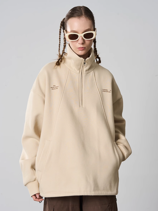 Harsh and Cruel Half Zip Stitched Pullover Sweatshirt