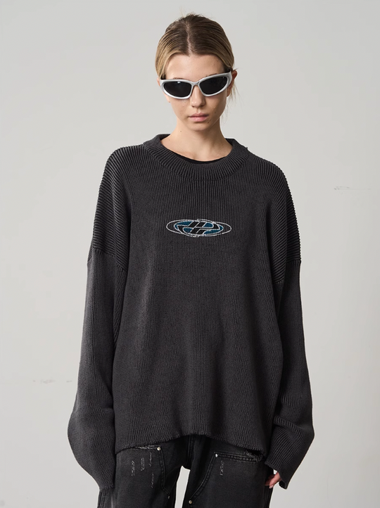 Harsh and Cruel Logo Crewneck Knit Sweater