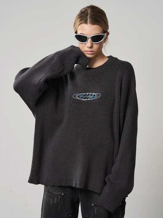 Harsh and Cruel Logo Crewneck Knit Sweater