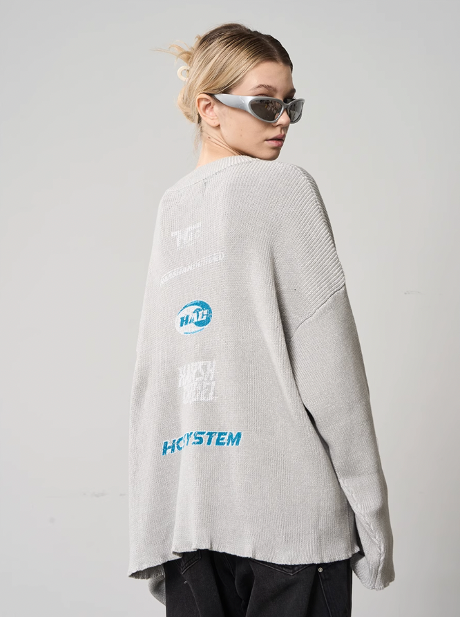 Harsh and Cruel Logo Crewneck Knit Sweater