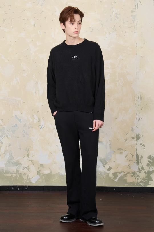 Harsh and Cruel Embroidered Logo Pullover Knit Sweater