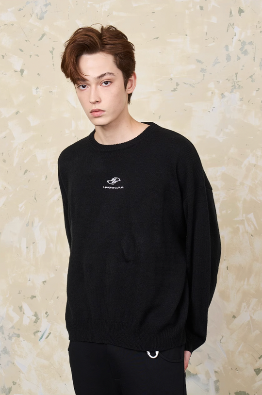 Harsh and Cruel Embroidered Logo Pullover Knit Sweater