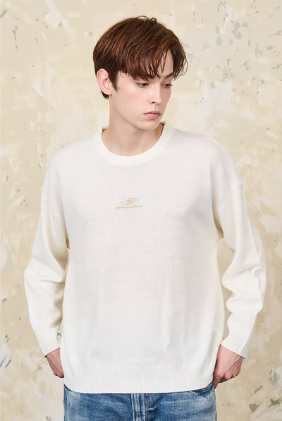 Harsh and Cruel Embroidered Logo Pullover Knit Sweater