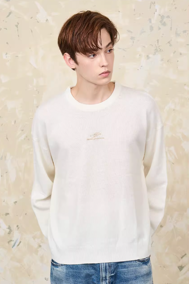 Harsh and Cruel Embroidered Logo Pullover Knit Sweater