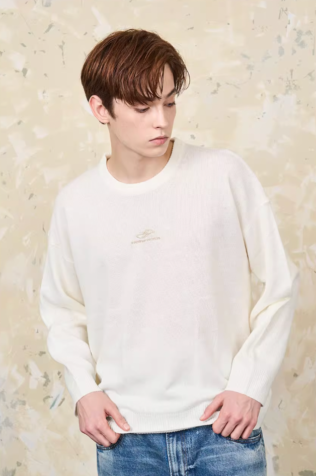 Harsh and Cruel Embroidered Logo Pullover Knit Sweater