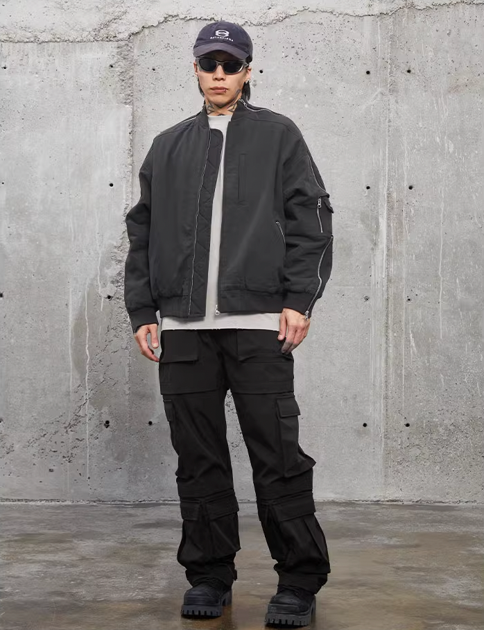 F2CE Multi Zipper Bomber Flight Jacket