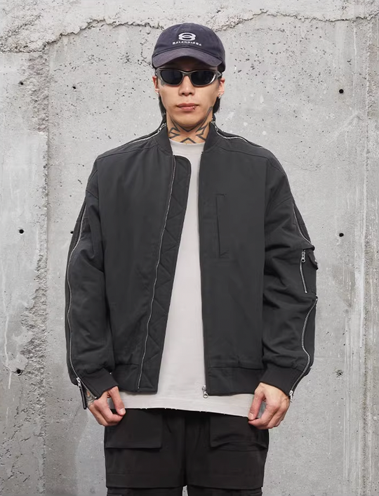 F2CE Multi Zipper Bomber Flight Jacket