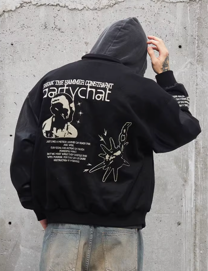 F2CE Embroidery Heavy Woolen Baseball Jacket