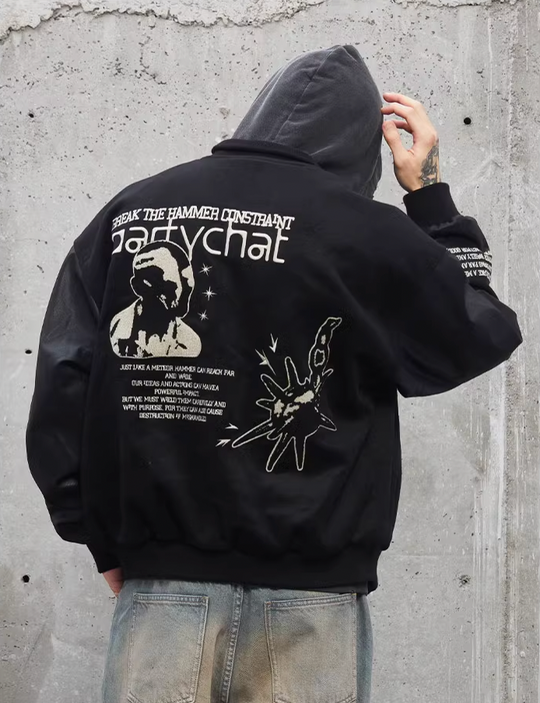 F2CE Embroidery Heavy Woolen Baseball Jacket