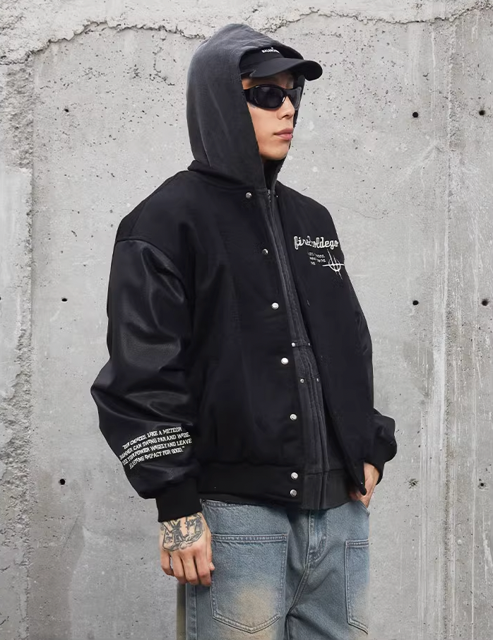 F2CE Embroidery Heavy Woolen Baseball Jacket
