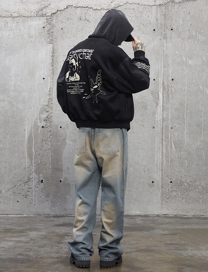 F2CE Embroidery Heavy Woolen Baseball Jacket