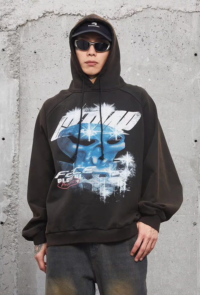 F2CE Skull Graffiti Printing Hoodie
