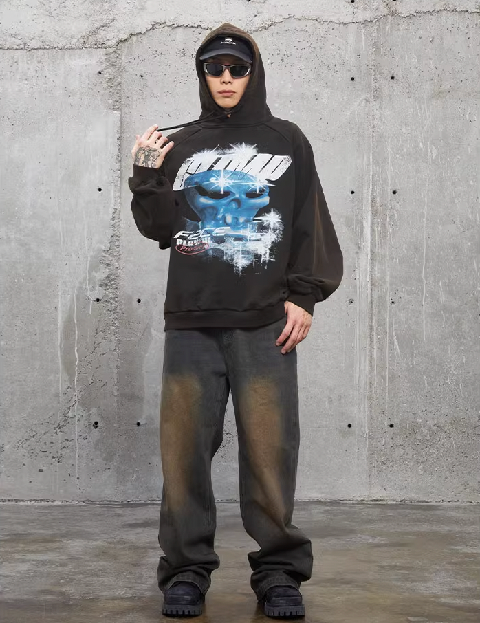 F2CE Skull Graffiti Printing Hoodie