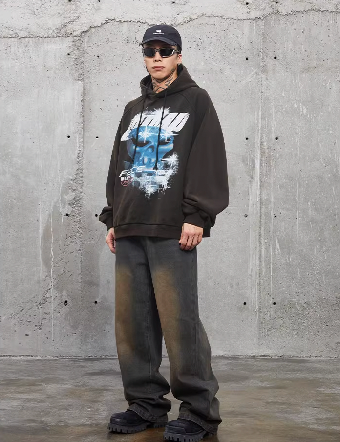 F2CE Skull Graffiti Printing Hoodie