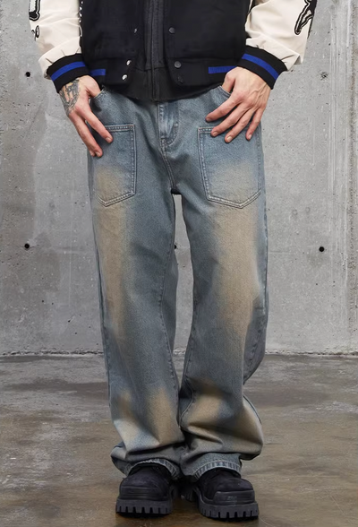F2CE Vintage Wash Front Pockets Denim Jeans