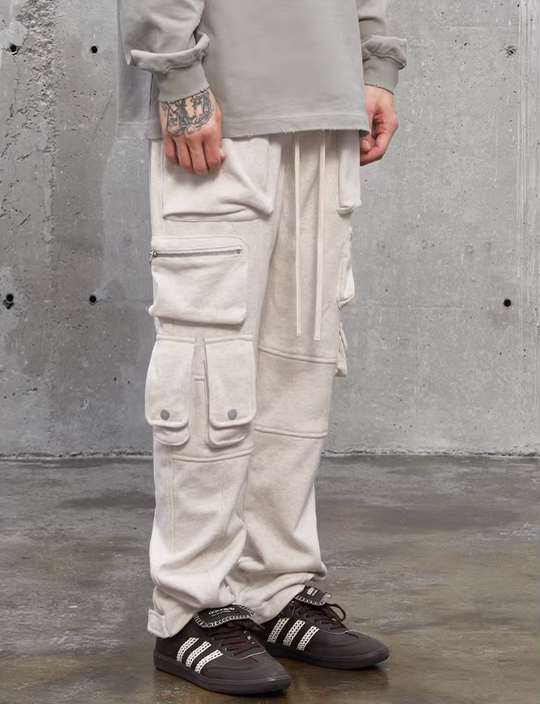 F2CE Functional Multi Zipper 3D Pockets Cargo Sweatpants