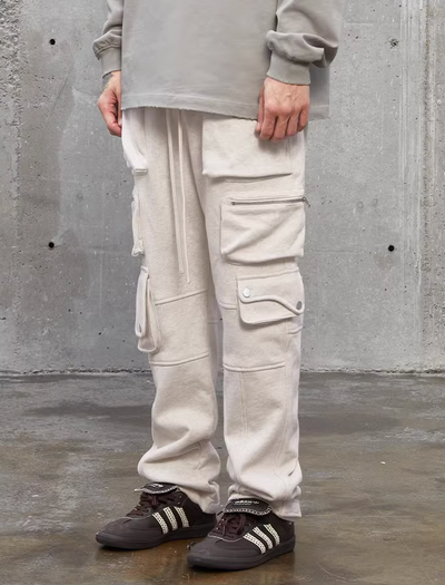 F2CE Functional Multi Zipper 3D Pockets Cargo Sweatpants