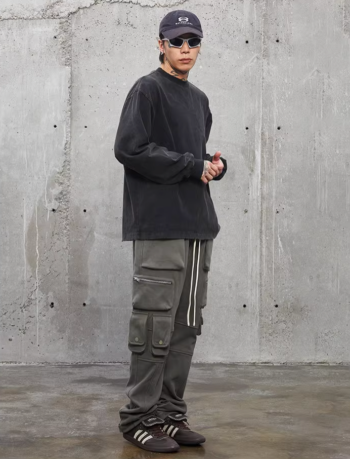 F2CE Functional Multi Zipper 3D Pockets Cargo Sweatpants
