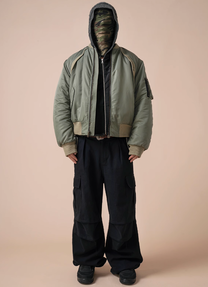 EVILKNIGHT(EK) Reversible Embroidery Bomber MA-1 Air Force Jacket