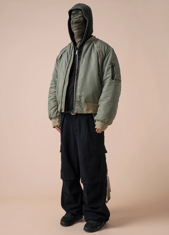 EVILKNIGHT(EK) Reversible Embroidery Bomber MA-1 Air Force Jacket