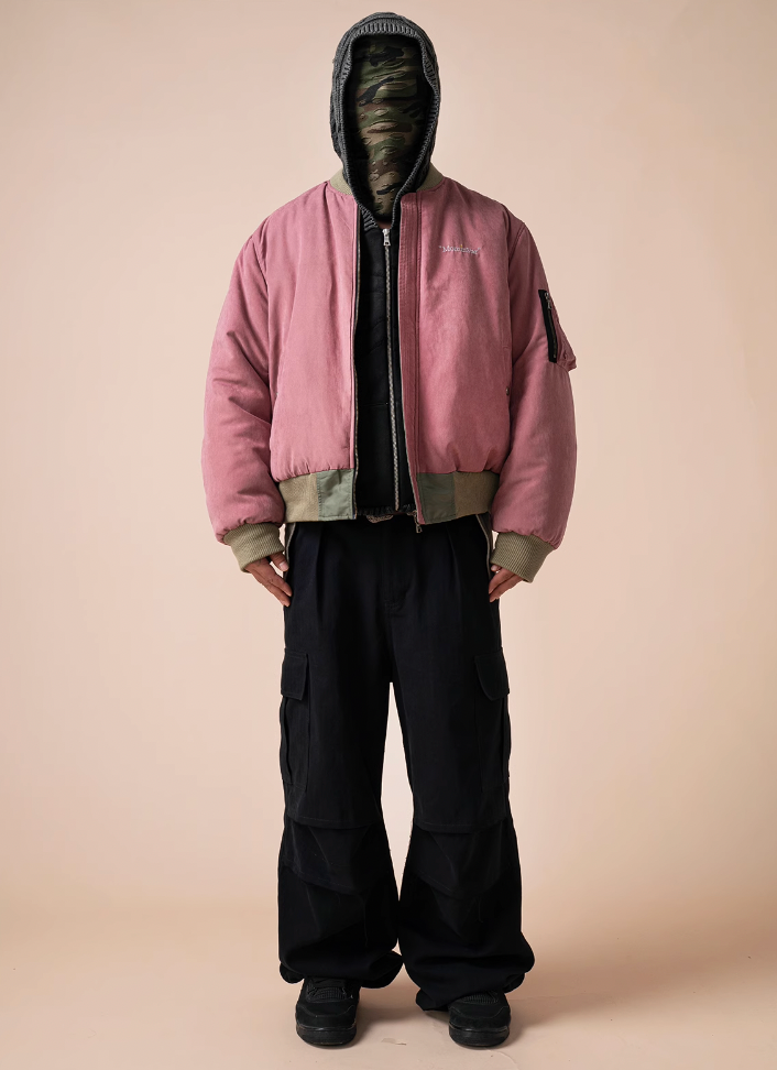 EVILKNIGHT(EK) Reversible Embroidery Bomber MA-1 Air Force Jacket