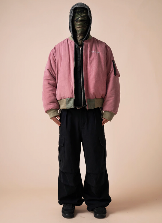 EVILKNIGHT(EK) Reversible Embroidery Bomber MA-1 Air Force Jacket