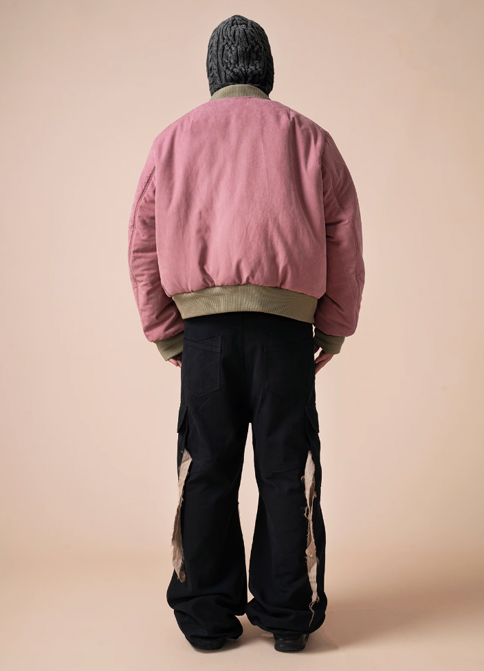 EVILKNIGHT(EK) Reversible Embroidery Bomber MA-1 Air Force Jacket