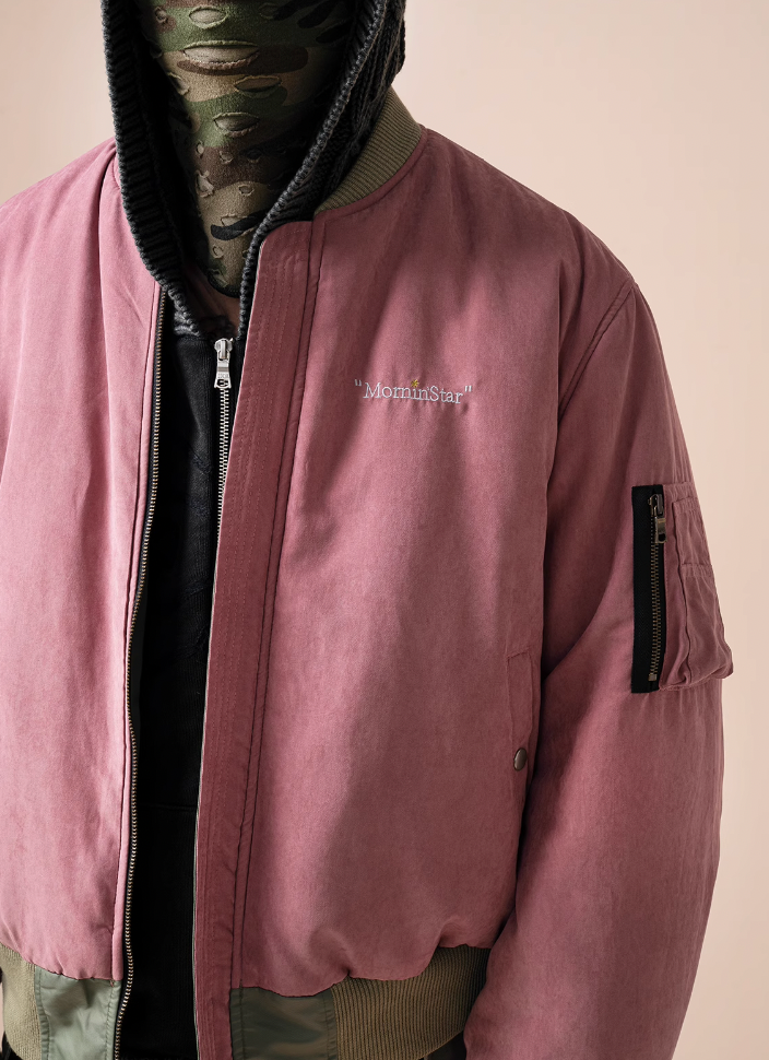 EVILKNIGHT(EK) Reversible Embroidery Bomber MA-1 Air Force Jacket