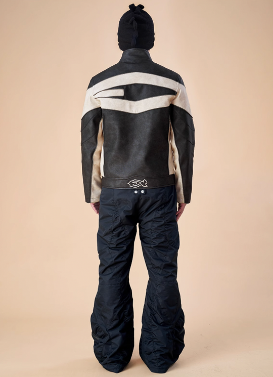 EVILKNIGHT(EK) Embroidery Biker Leather Jacket