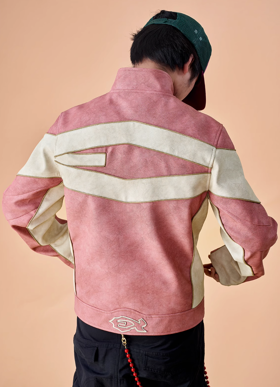 EVILKNIGHT(EK) Embroidery Biker Leather Jacket