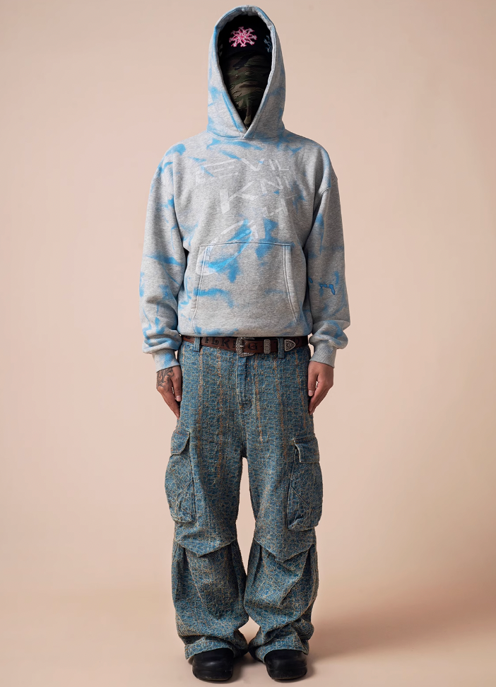 EVILKNIGHT(EK) Hand Painted Gradient Water Wave Printing Hoodie