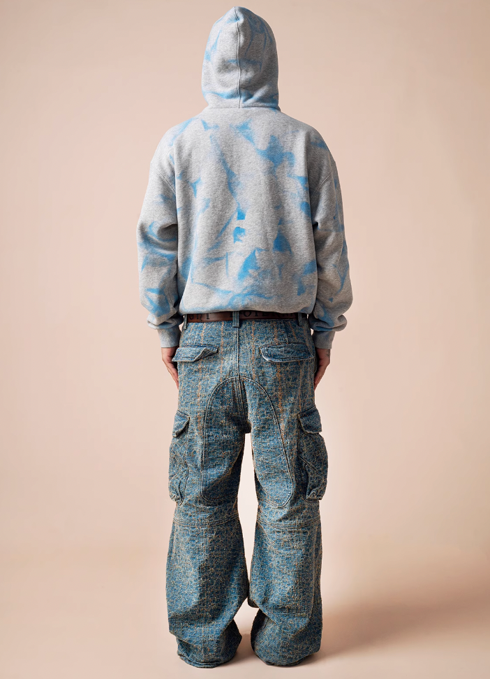 EVILKNIGHT(EK) Hand Painted Gradient Water Wave Printing Hoodie