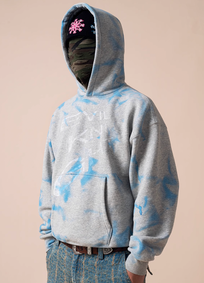 EVILKNIGHT(EK) Hand Painted Gradient Water Wave Printing Hoodie
