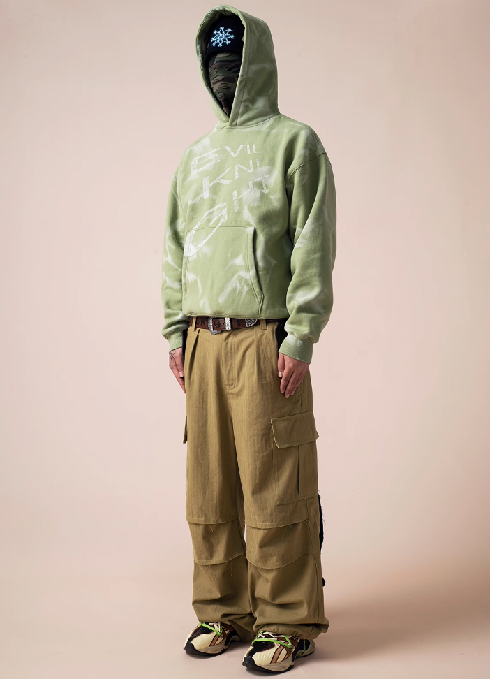 EVILKNIGHT(EK) Hand Painted Gradient Water Wave Printing Hoodie