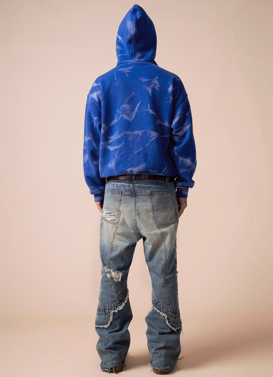 EVILKNIGHT(EK) Hand Painted Gradient Water Wave Printing Hoodie