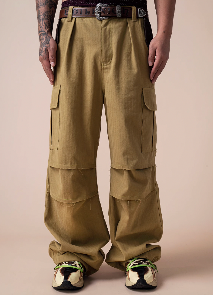 EVILKNIGHT(EK) Herringbone Pockets Work Cargo Pants