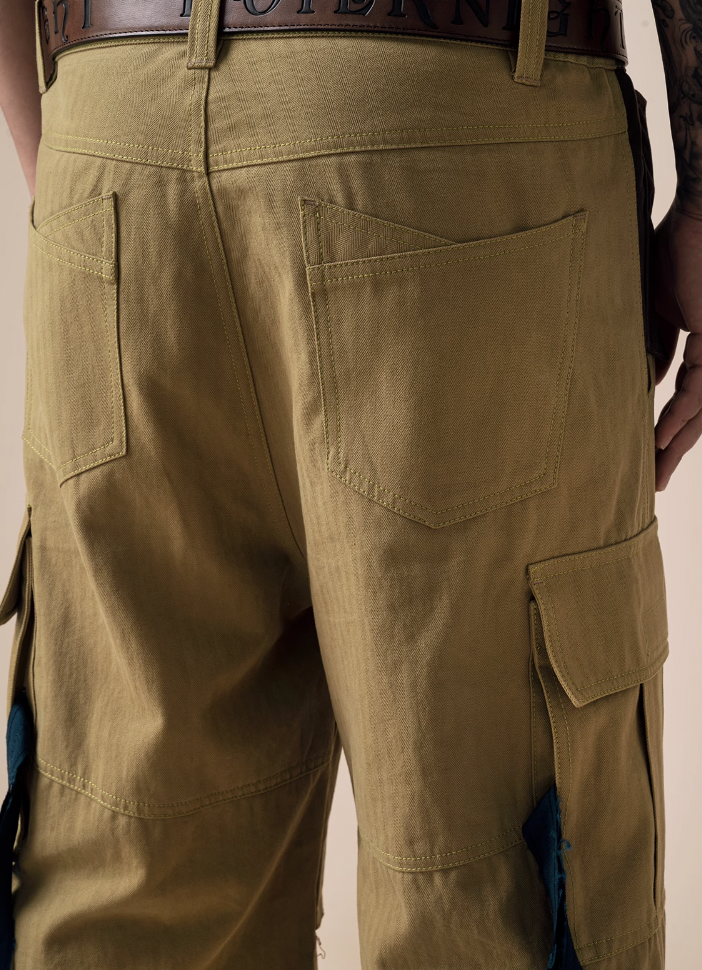 EVILKNIGHT(EK) Herringbone Pockets Work Cargo Pants