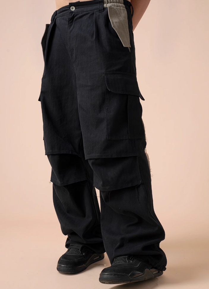 EVILKNIGHT(EK) Herringbone Pockets Work Cargo Pants